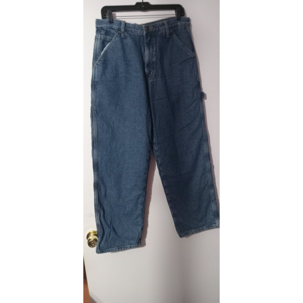 NWT Full Blue Men's Jeans Flannel Lined Blue Denim Light Wash Pants Size 32 x 32